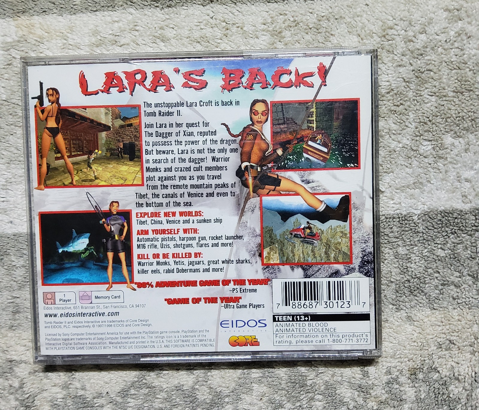 Tomb Raider 1 2 3 1-3 PS1 PlayStation 1 Lot Of 3 Games Complete CIB Black Label