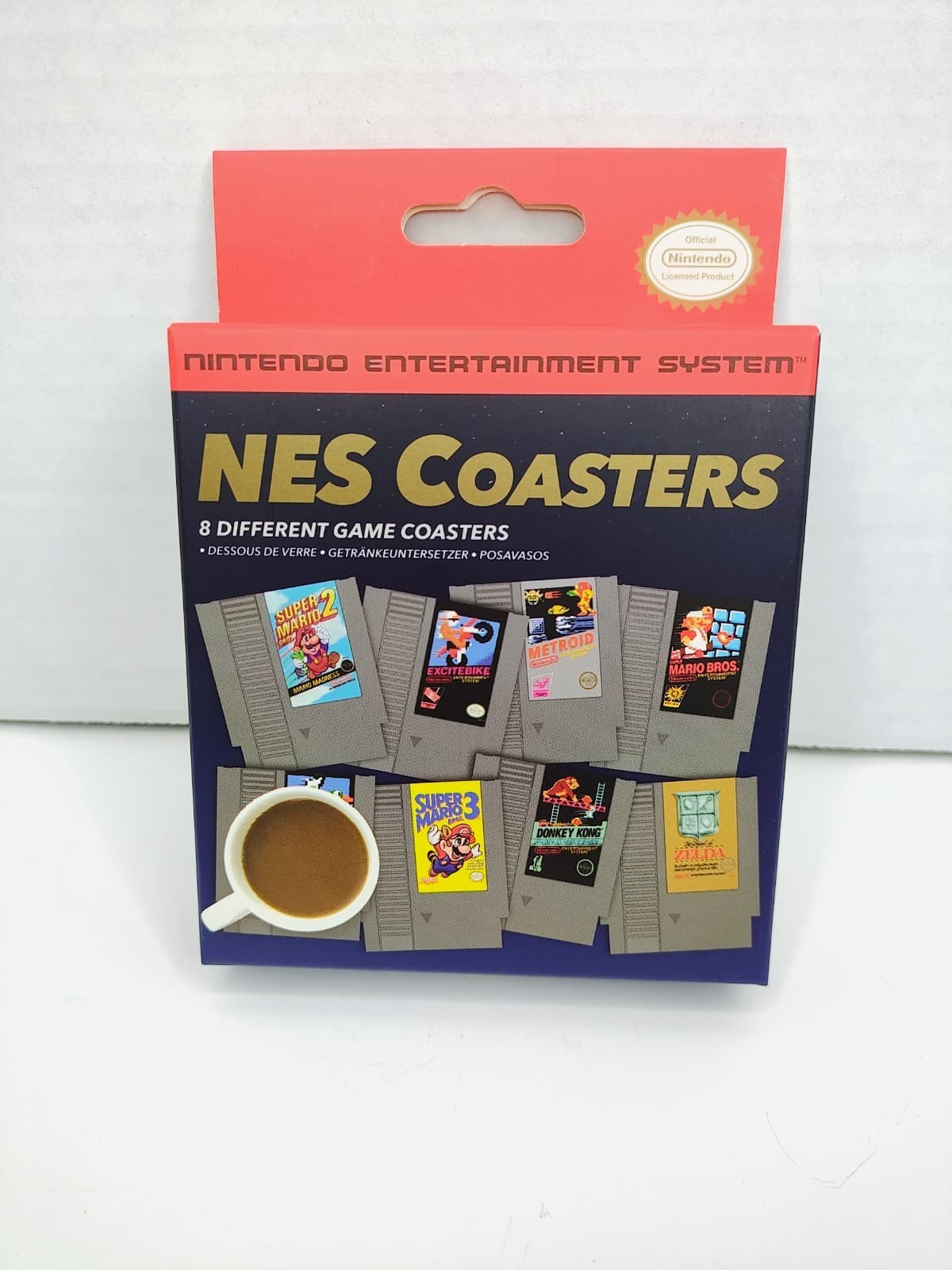 NES Nintendo Game Cartridge Coasters Set Of 8 Zelda Donkey Kong Super Mario NEW