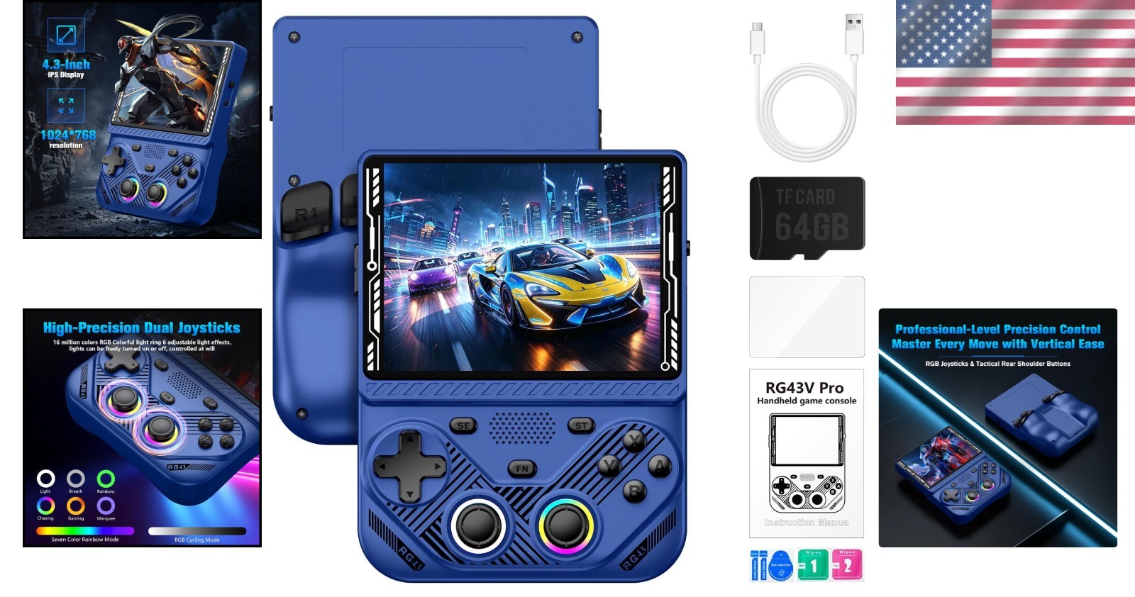 Retro Gaming Revolution: RG43V Pro Handheld with 4000mAh Battery & 22000 Games