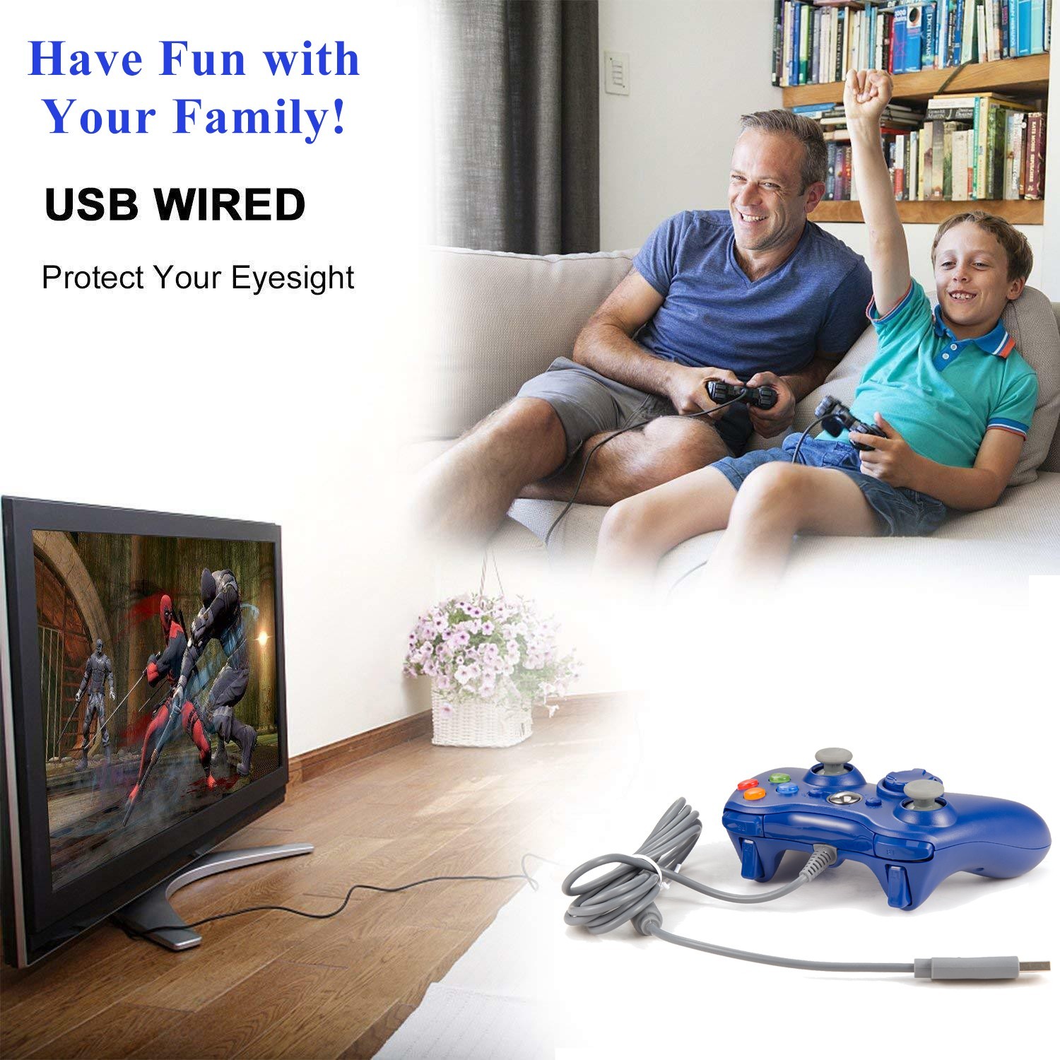Gamepad Microsoft Xbox 360 Wired Controller Joystick Controller PC Windows USB