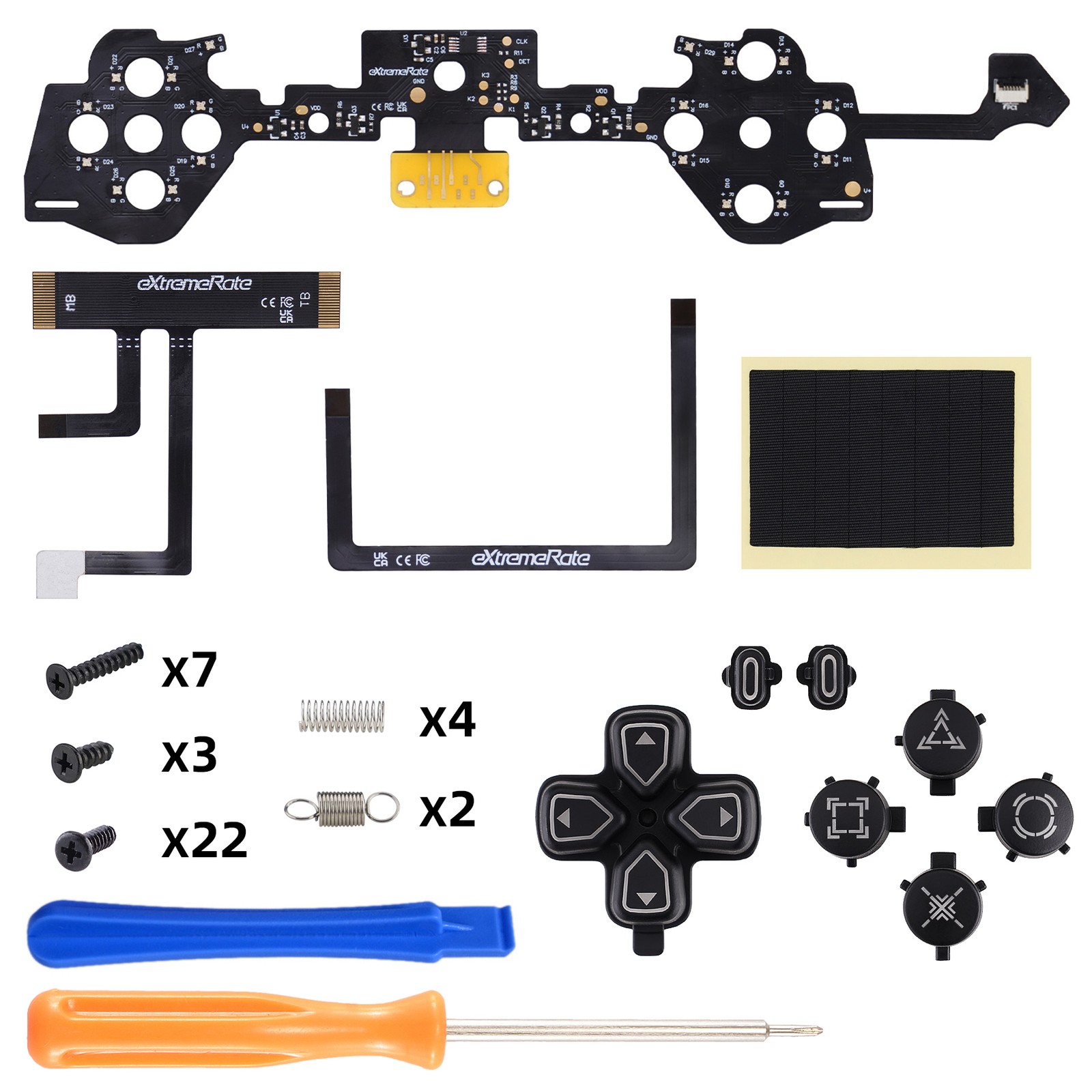7 Colors 9 Effects D&F LED Kit for PS5 Edge Controller D-pad Option Face Buttons