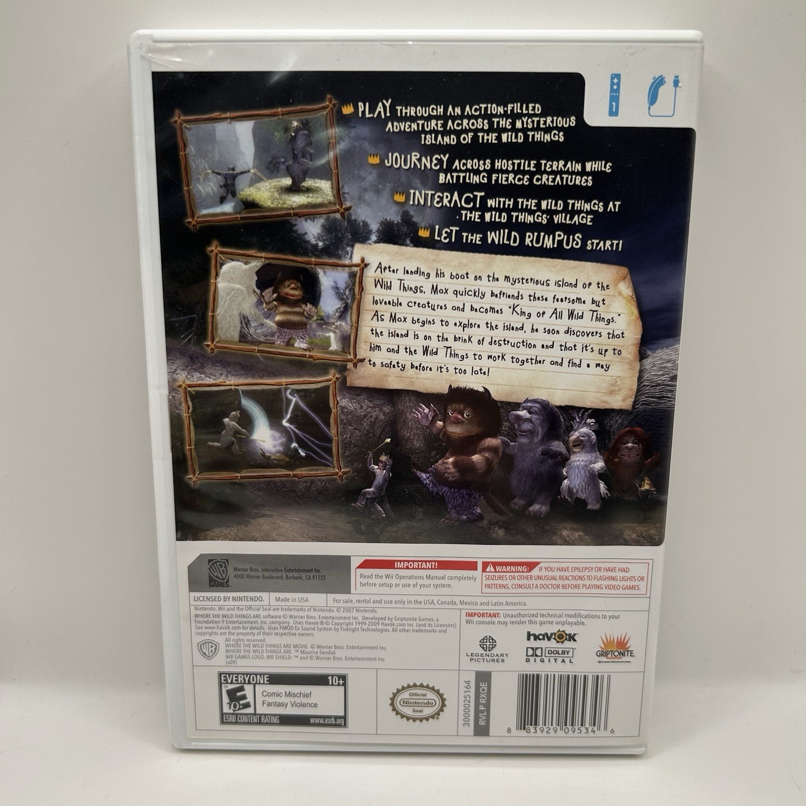 Where the Wild Things Are (Nintendo Wii, 2009) Preowned Tested Works