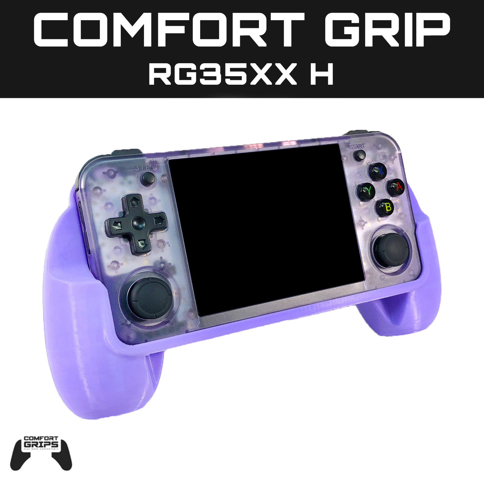 Anbernic RG35XX H Comfort Grip Case 2-in-1 Screen Protector – 3D Printed