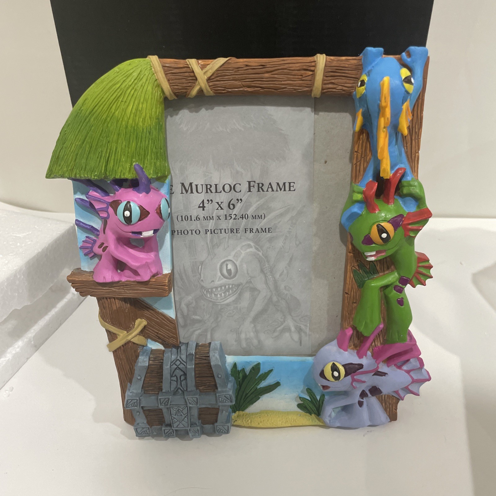 NEVER RELEASED 4×6” Murloc sculpted picture Frame Blizzard World of Warcraft NIB