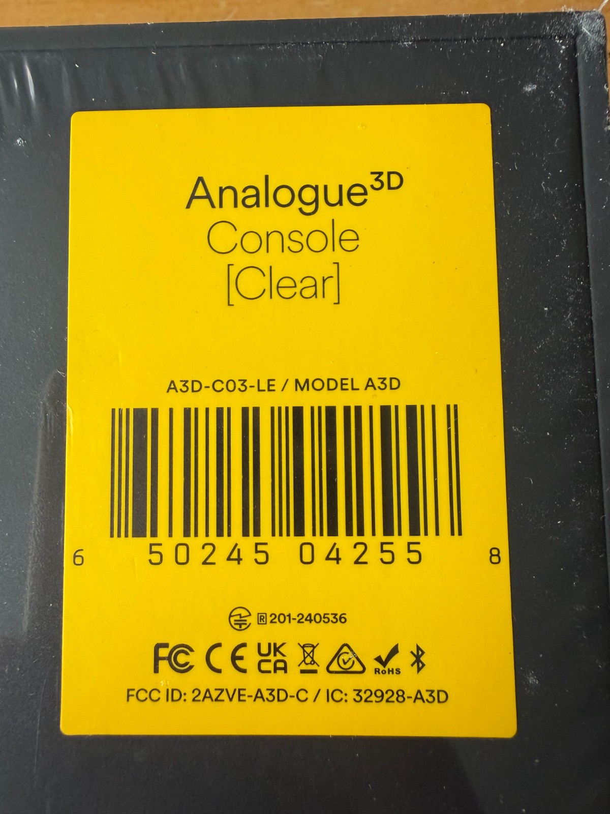 Analogue 3D Funtastic Clear – NEW IN BOX Limited Edition N64 Console