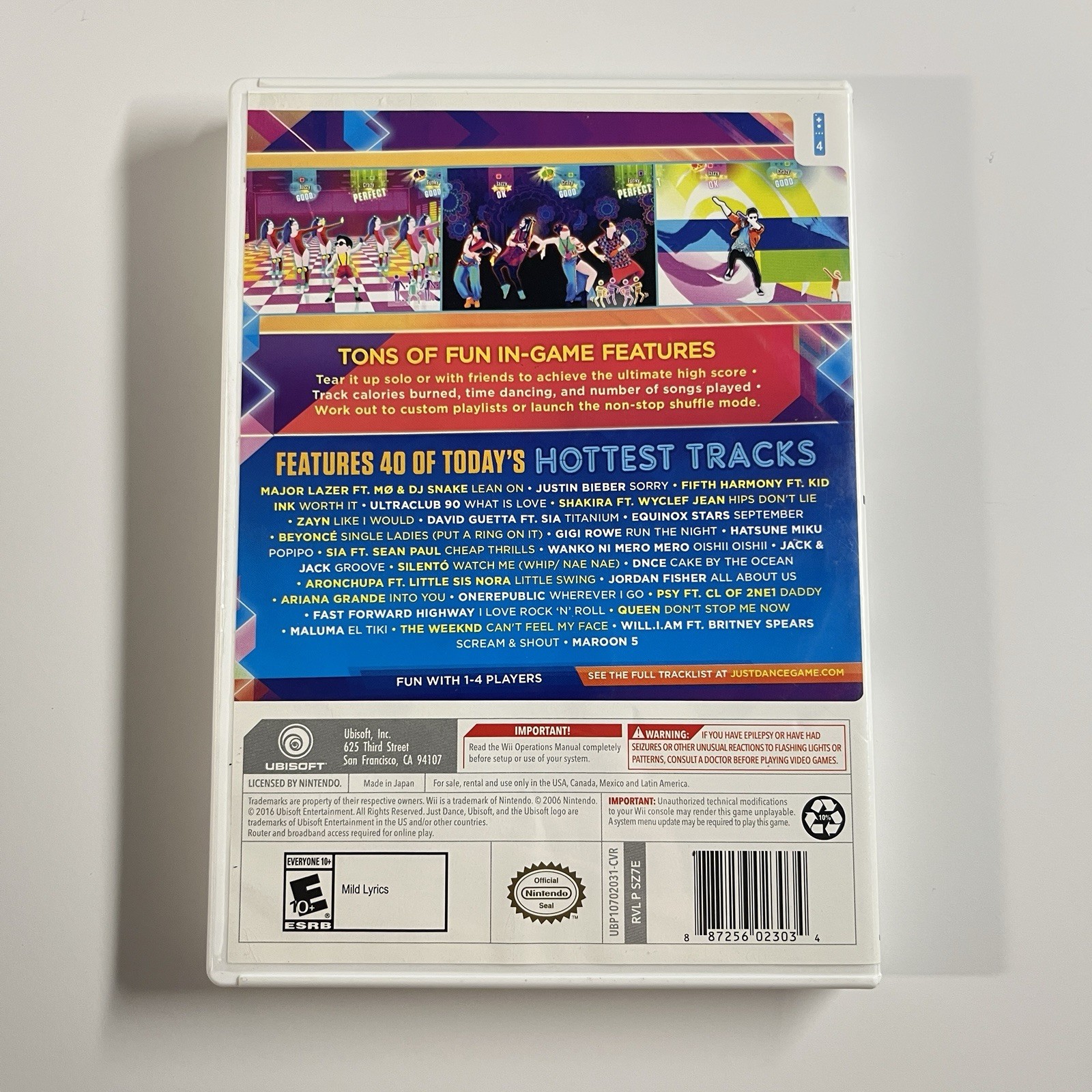 Just Dance 2018 (Nintendo Wii, 2017) Complete