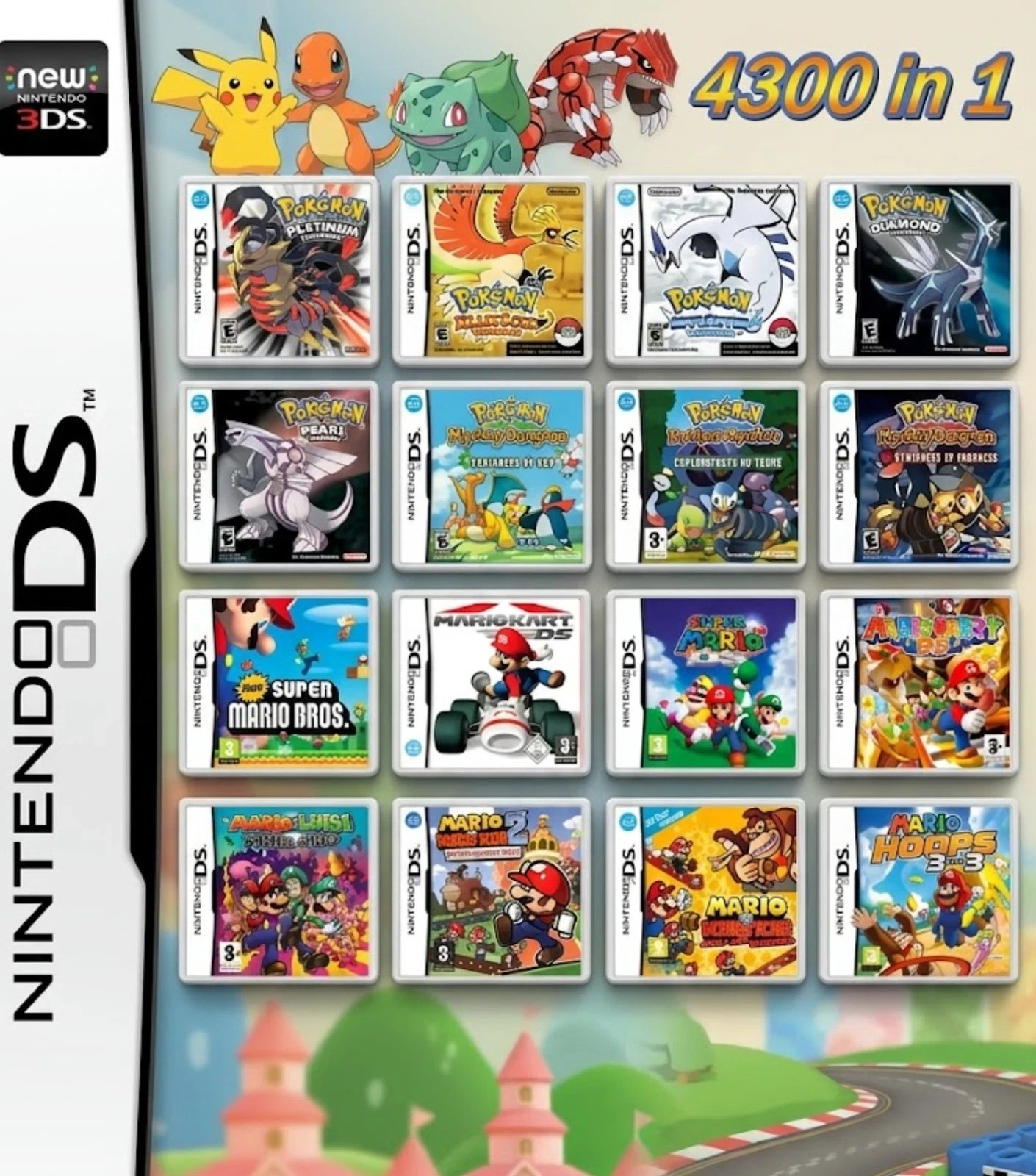 4300 in 1 Game Cartridge for Nintendo –Retro Game Collection with color box