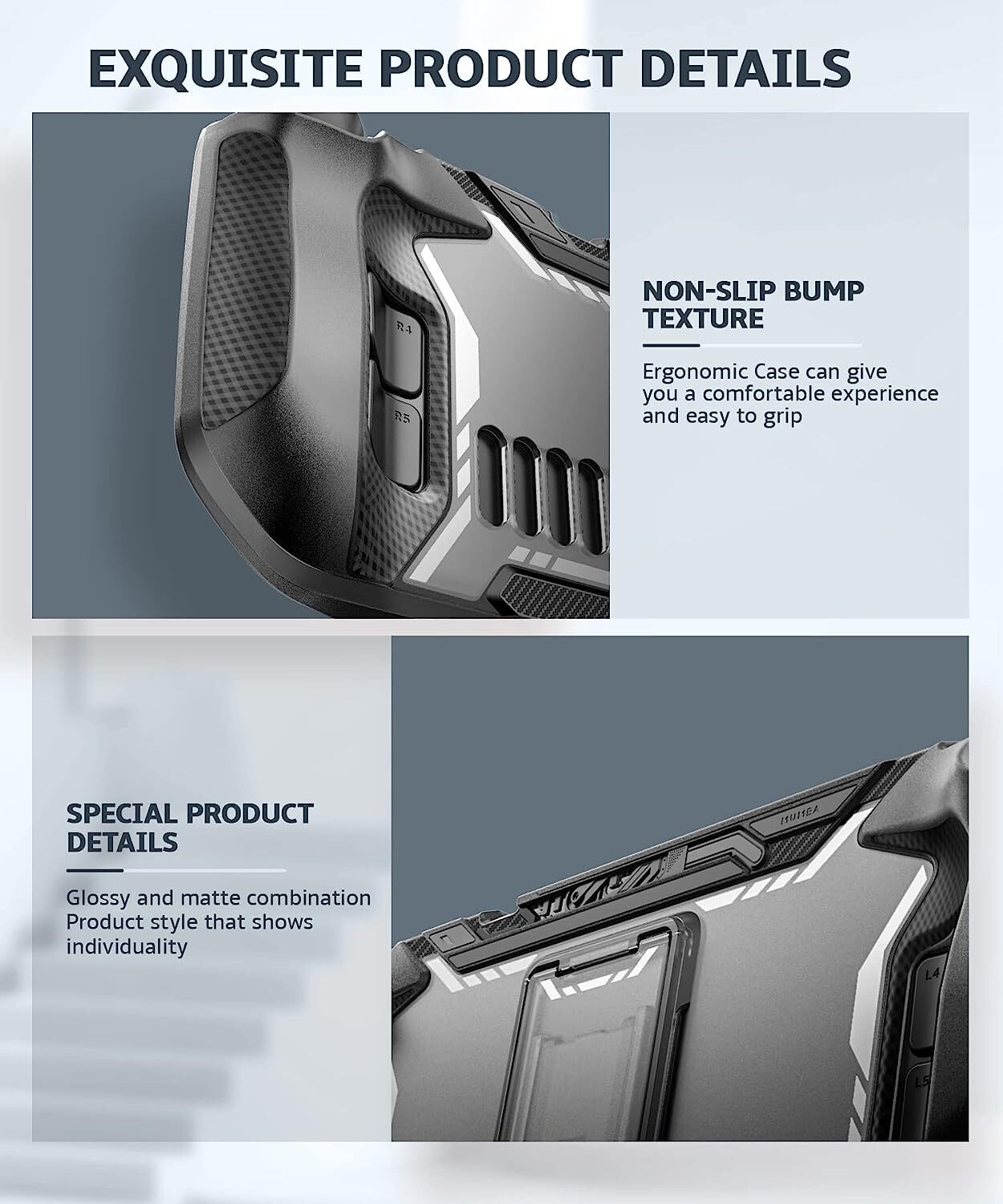 For Steam Deck OLED Grip Case Mumba Anti-Slip Shockproof Cover / Carrying Case