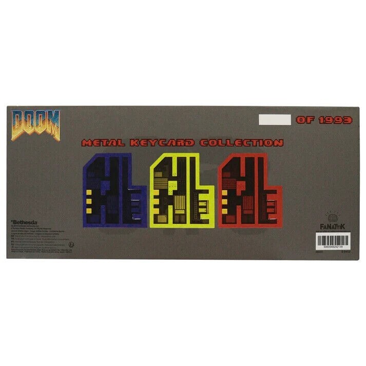 DOOM 30th Anniversary Pixel Key Card Set of 3 Official Limited Edition Replica