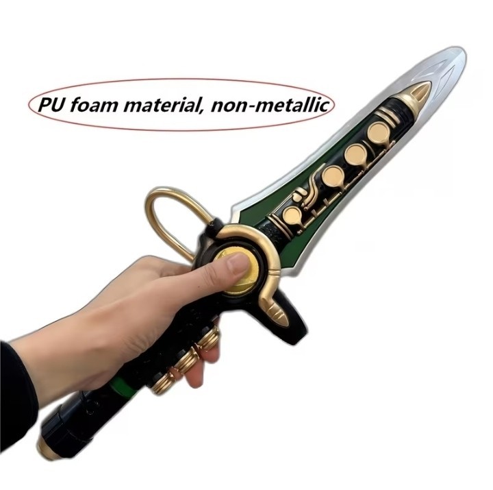 18.5” POWER RANGERS Legacy Green DRAGON DAGGER Replica Foam Sword Cosplay RARE