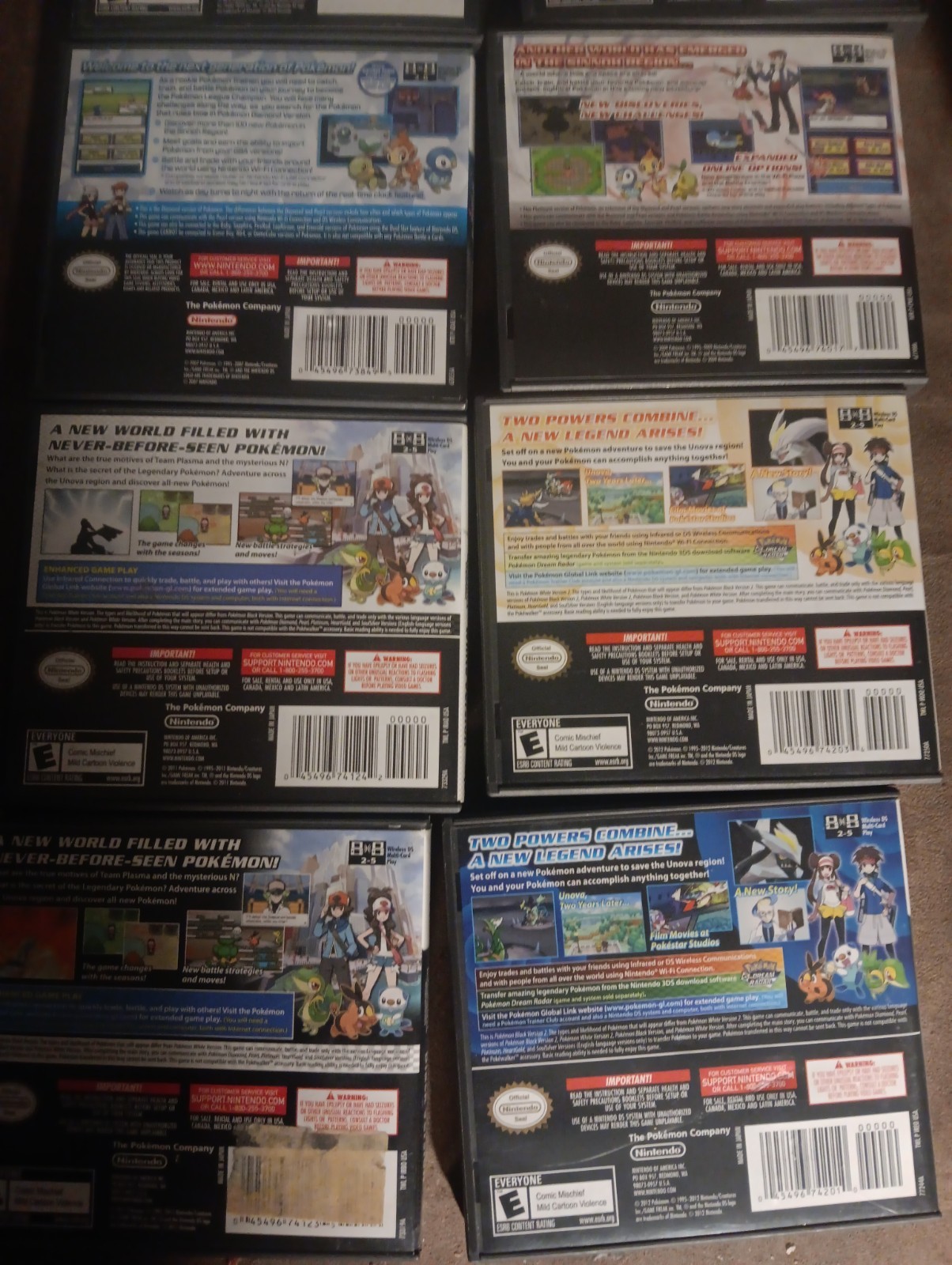 Nintendo DS Pokemon Game Lot