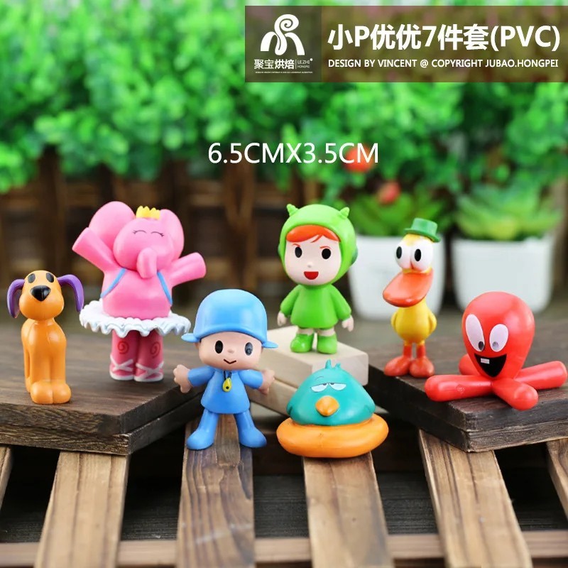 7pcs Set Pocoyo Action Figure Toy Pocoyo, Elly, Pato, Loula, Sleepy Bird
