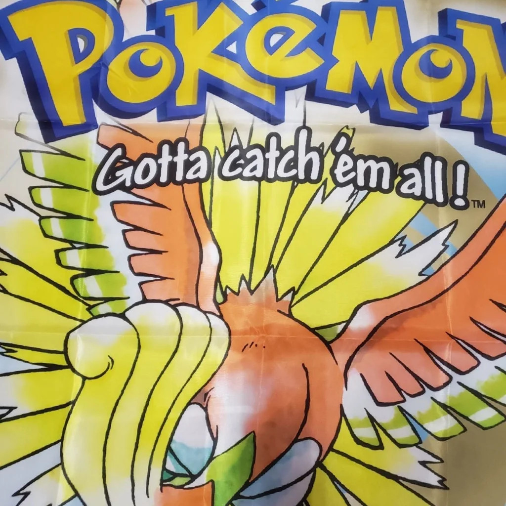 Pokemon Gold Version Gameboy Color Custom Wall Banner Tapestry 3 x 3 Ft