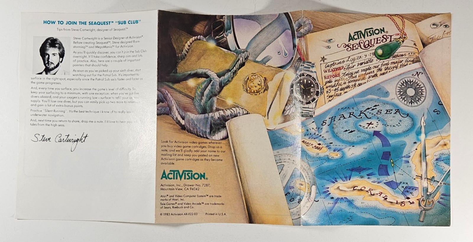 Atari 2600 Seaquest with Manual – 1983 Activision – Tested and Works