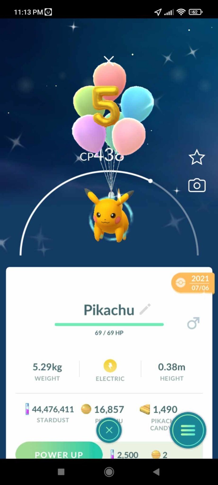 Shiny Pikachu Male Flying Balloon 5th Anniversary – TRADE – Read Description