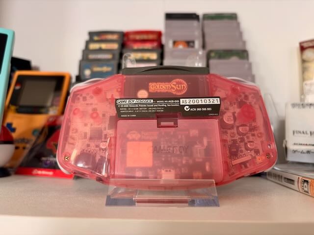Game Boy Advance GBA IPS Backlit Screen Pink Transparent Funnyplaying USB C