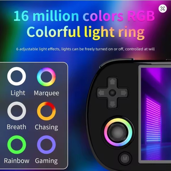 RG40XX H Handheld Game Console 4” Screen Linux System Joystick RGB Light Effect