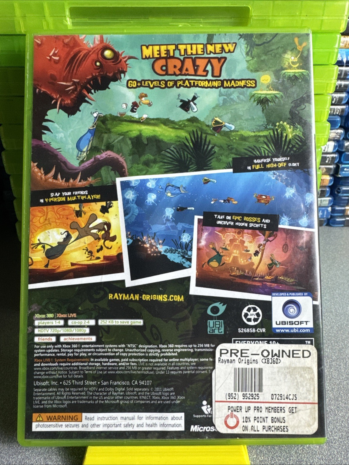 Ubisoft Rayman Origins Platformer Xbox 360 Manual Included NTSC-U/C