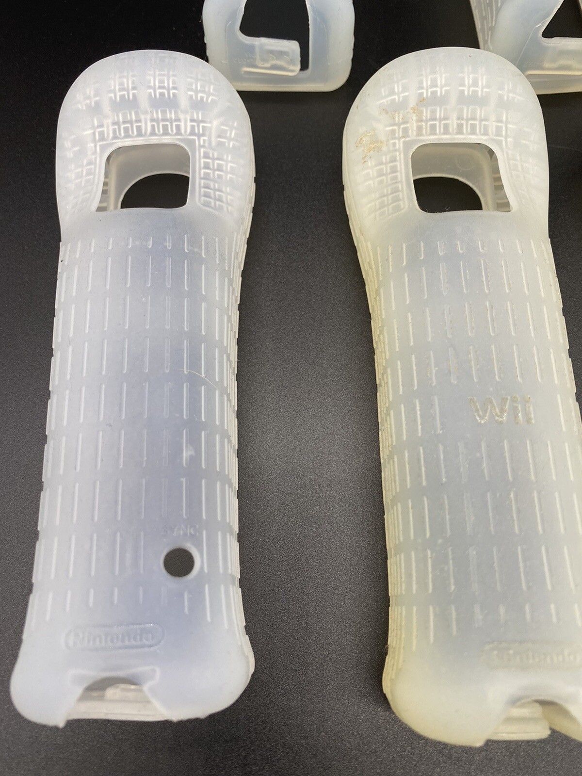 Used Nintendo Wii Remote Rubber Silicone Gel Cover Sleeves Clear Lot Of 5