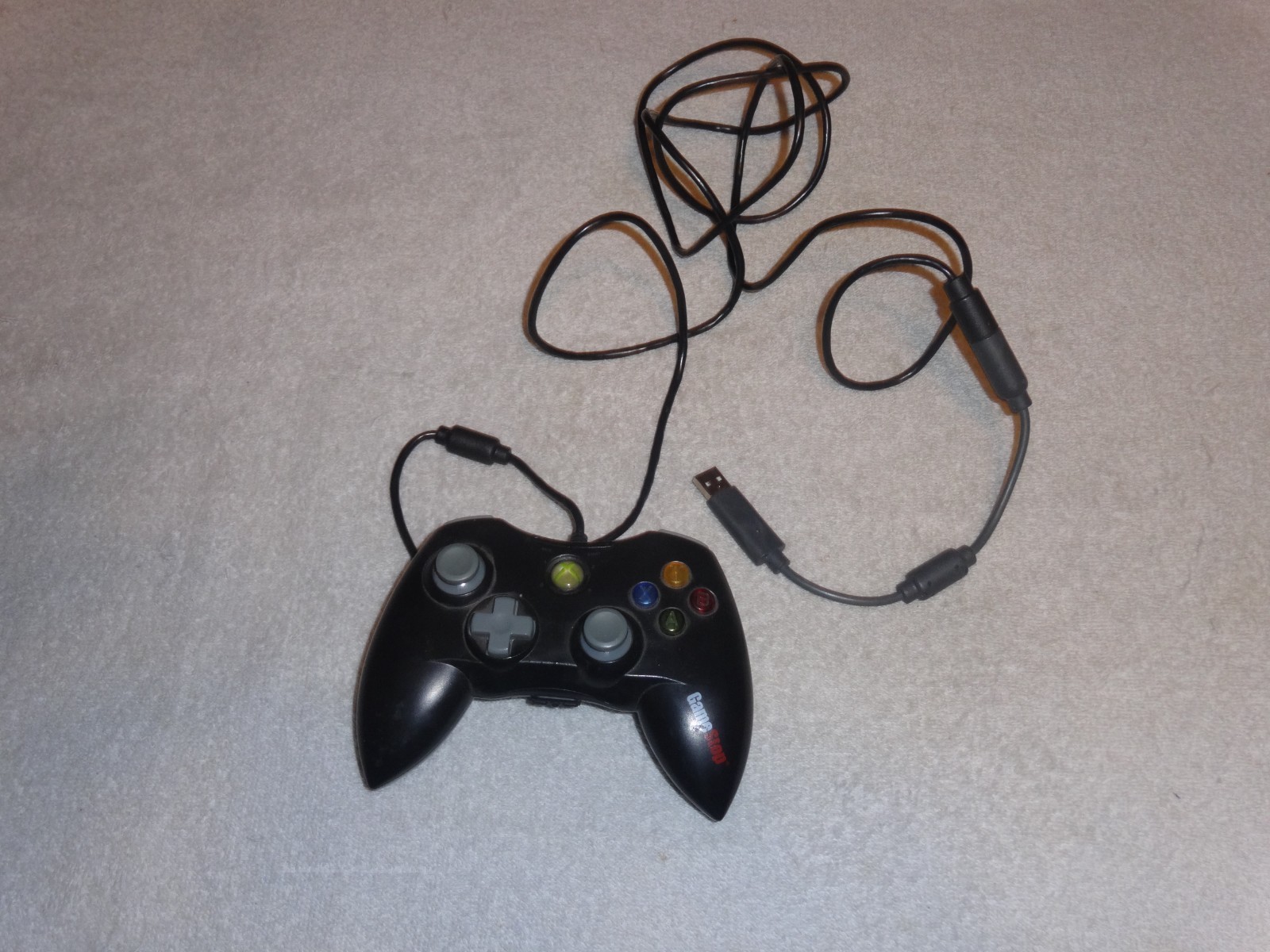 Microsoft Xbox MadCatz Wired Black And Gray Controller RARE GAME STOP LOGO! 0142