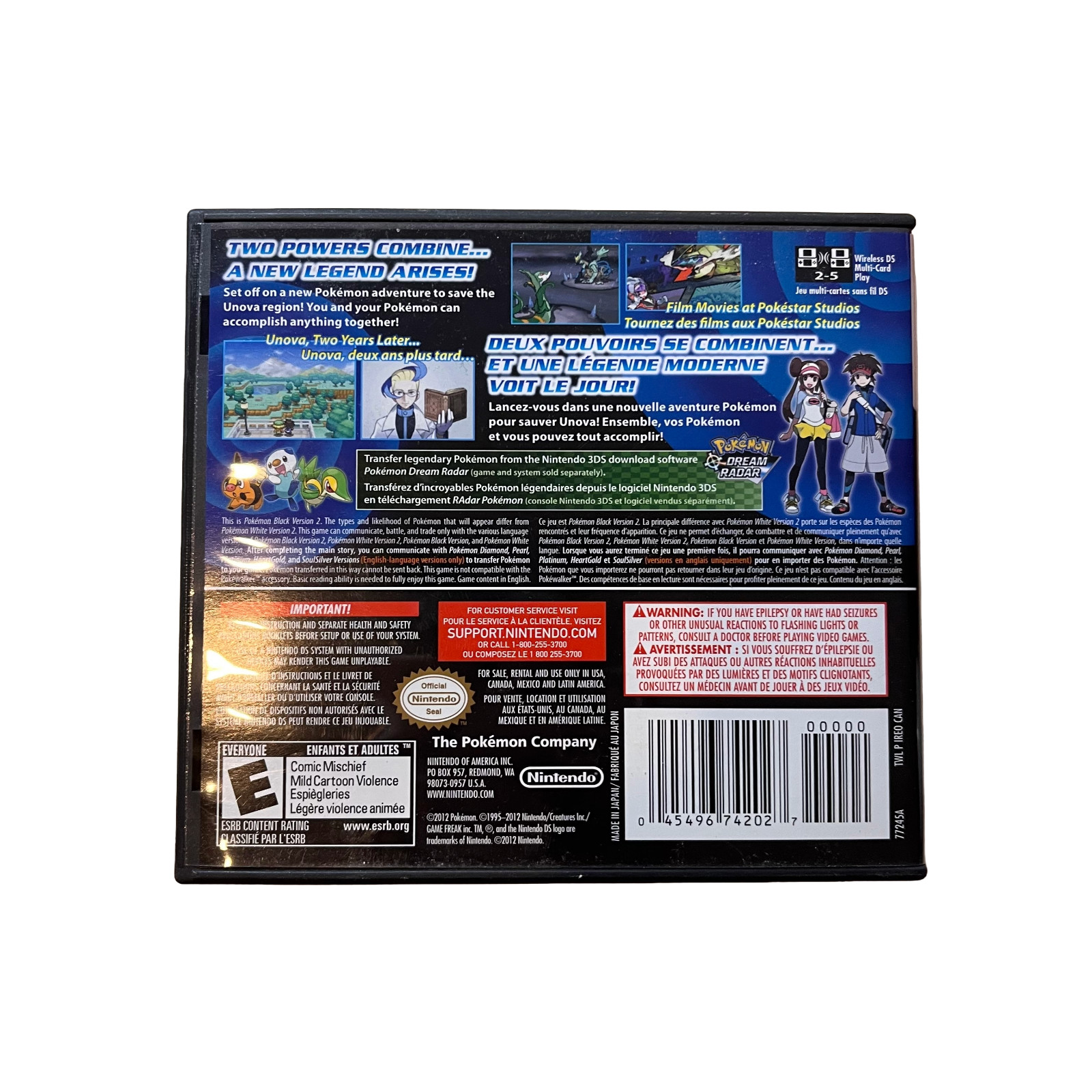 Pokemon Black Version 2 Nintendo DS Game Complete In Box CIB Tested And Works