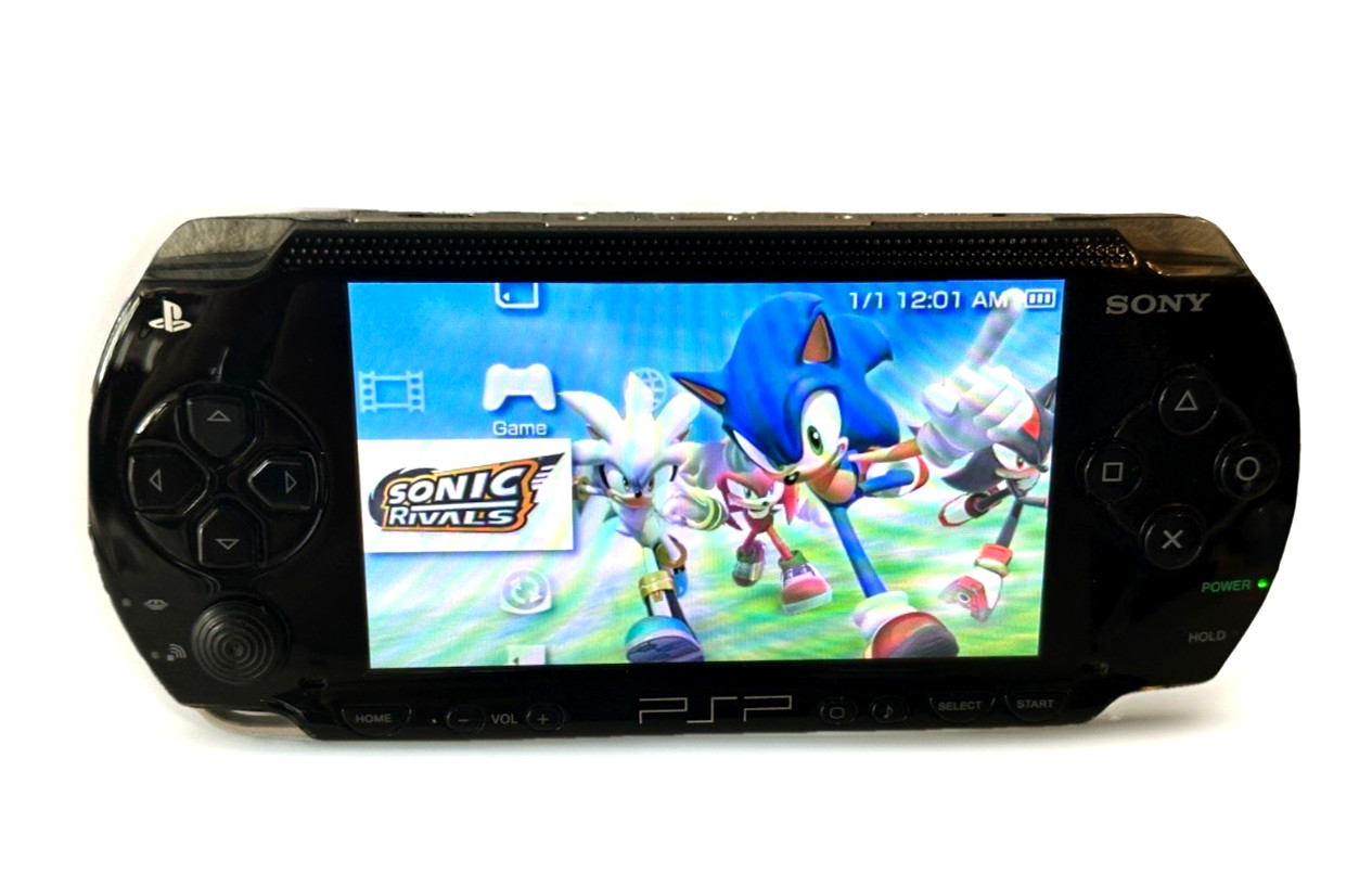Sony PSP-1001 Console Bundle Black Tested w/ 6 Games & 3 Movies VG Tested