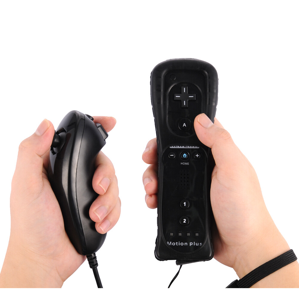 2 in 1 Motion Plus Remote Control + Nunchuck Controller for Nintendo Wii & Wii U