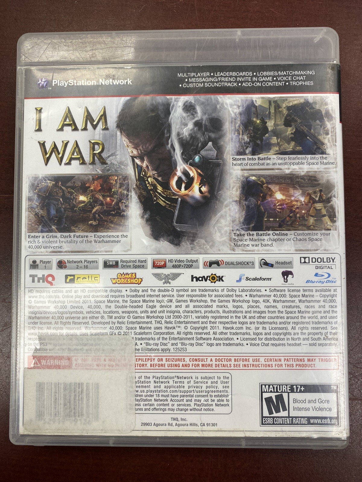 Wahammer 40K: Space Marine – Sony PlayStation 3 PS3 Complete