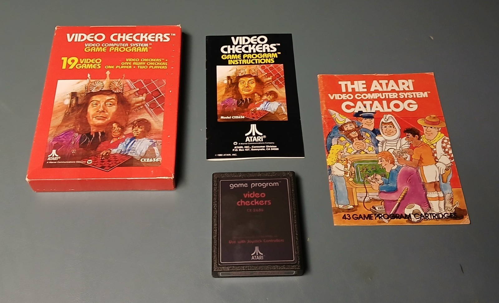 Atari 2600 Video Checkers – Complete In Box (CIB) With Manual And Catalog