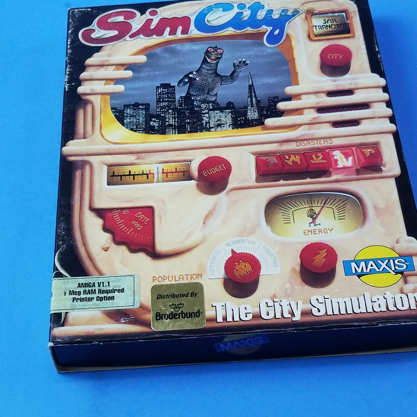 Sim City Commodore Amiga Game w/ Box Manual and Disk