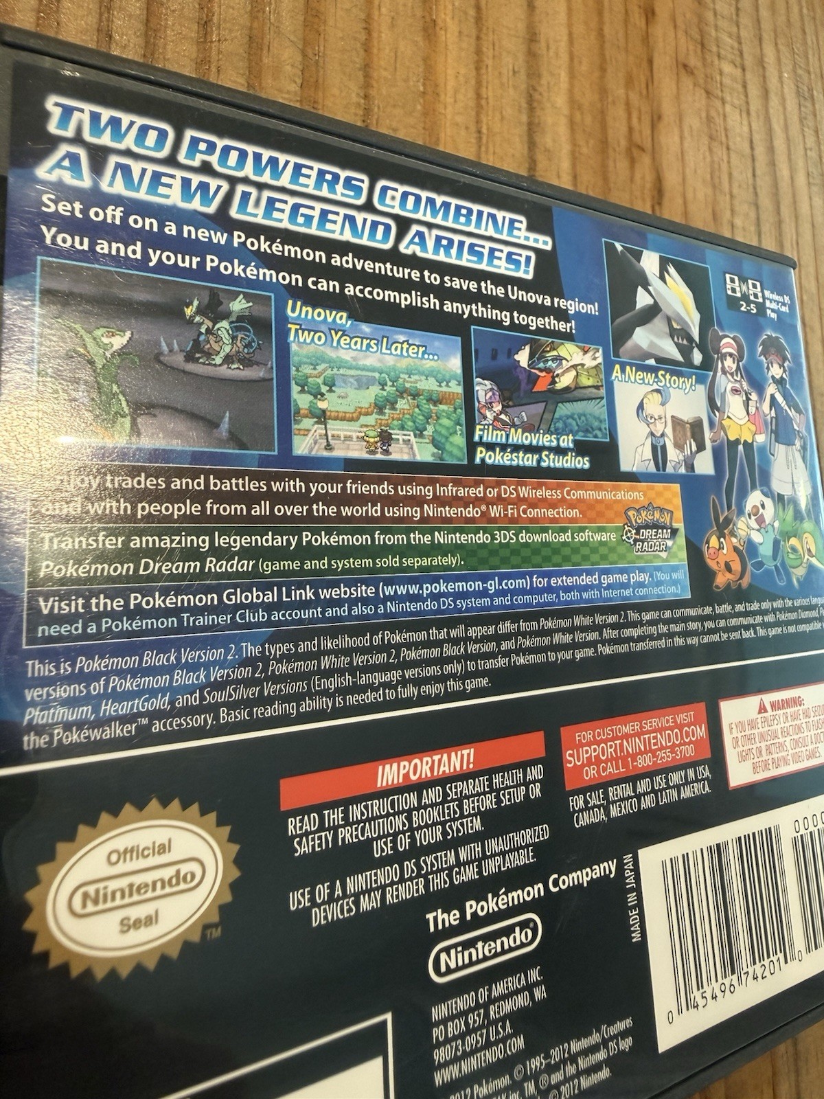 Pokemon Black Version 2 Nintendo DS Authentic