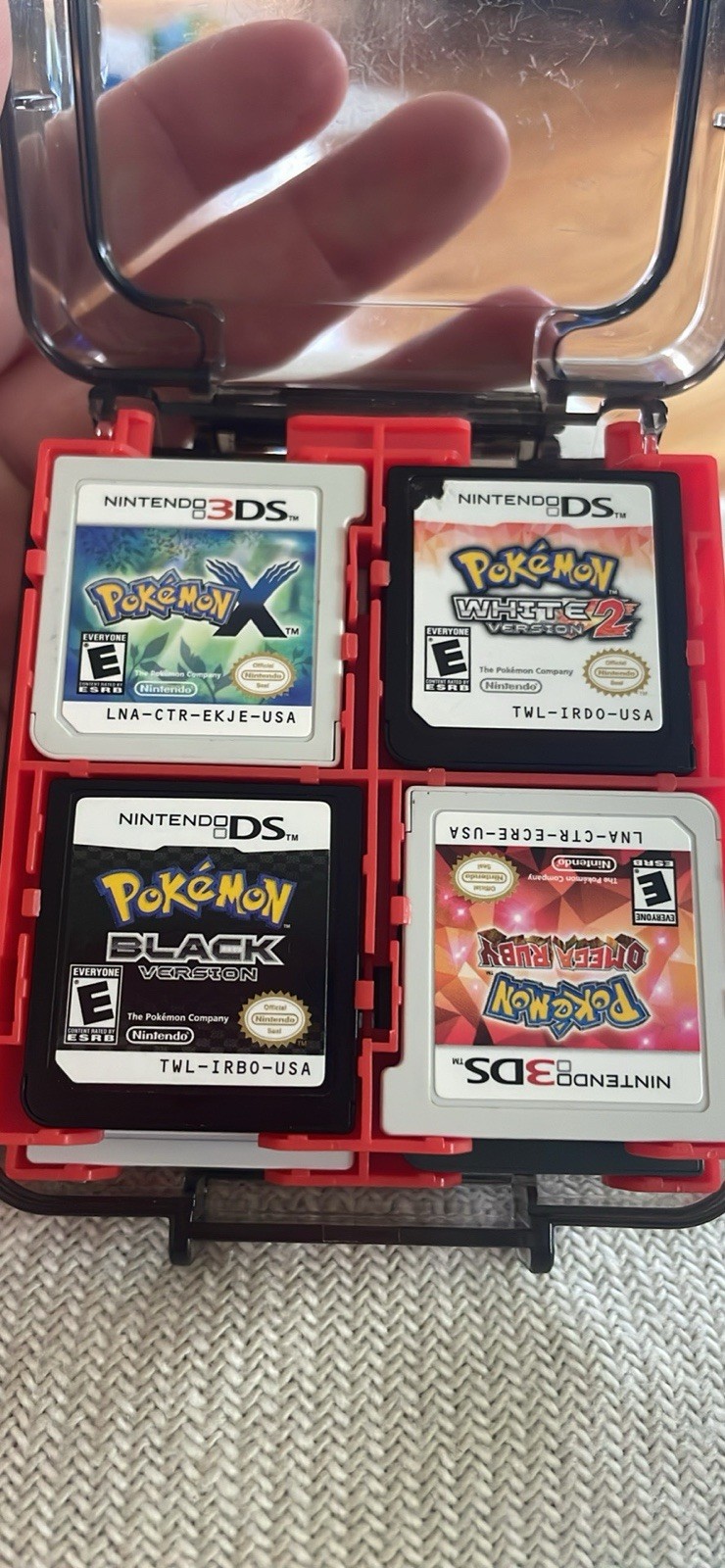 Nintendo DS/3DS Pokémon Game Lot w/ Case – Black, White 2, X, Y NTSC-U/C