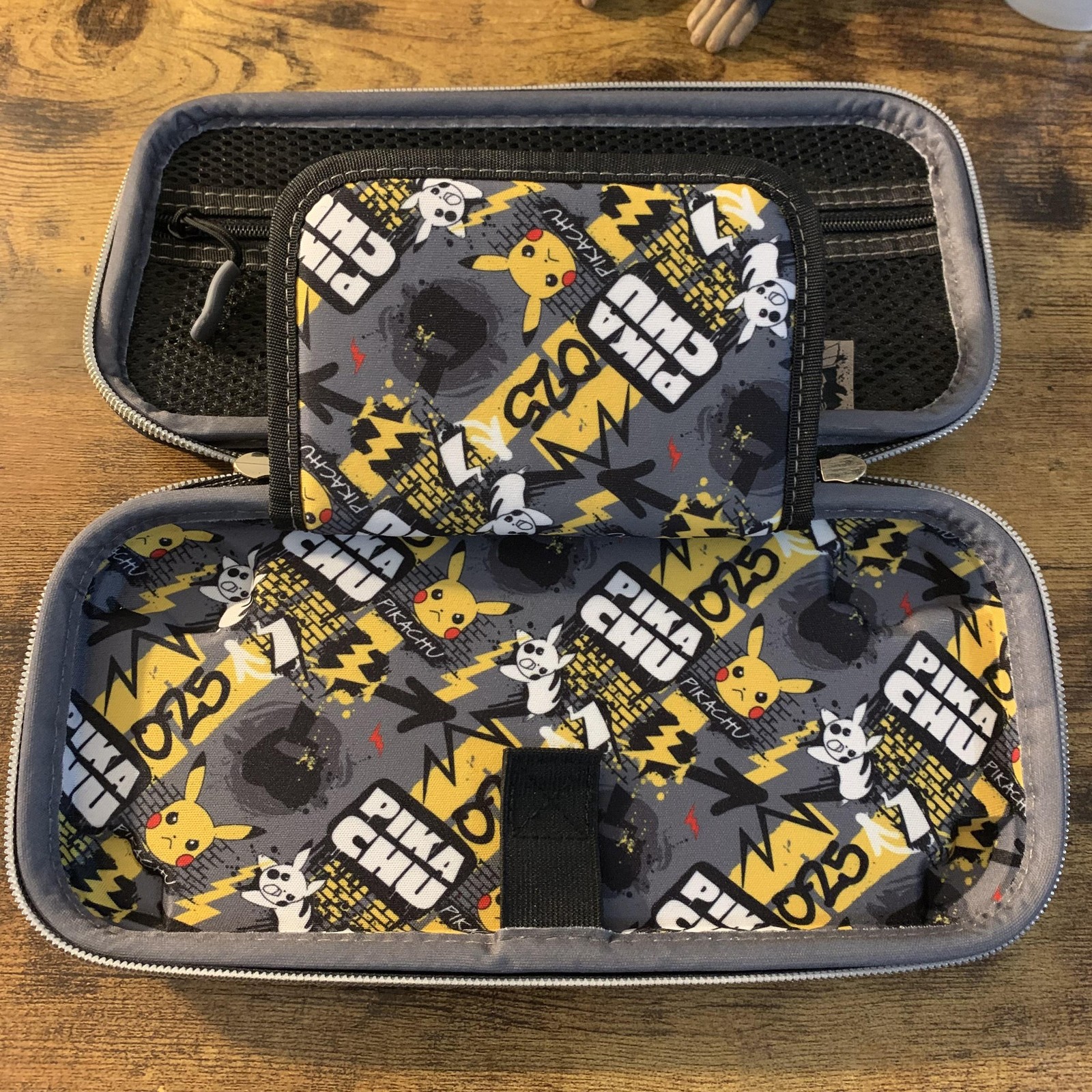 Pokemon Nintendo Switch Pikachu Black Hard Shell Carrying Case Padded Travel