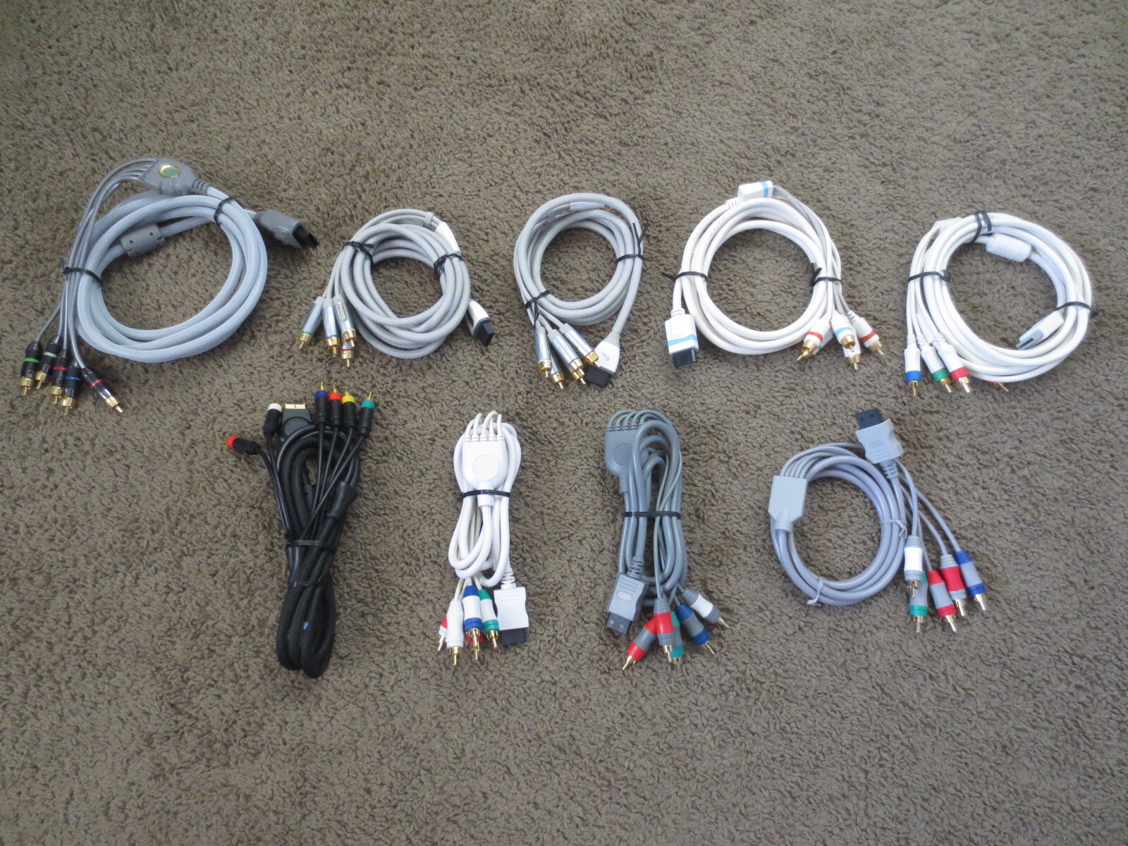 CHOOSE ONE! AV HD Component Cable for Nintendo Wii or Wii U White Black Gray