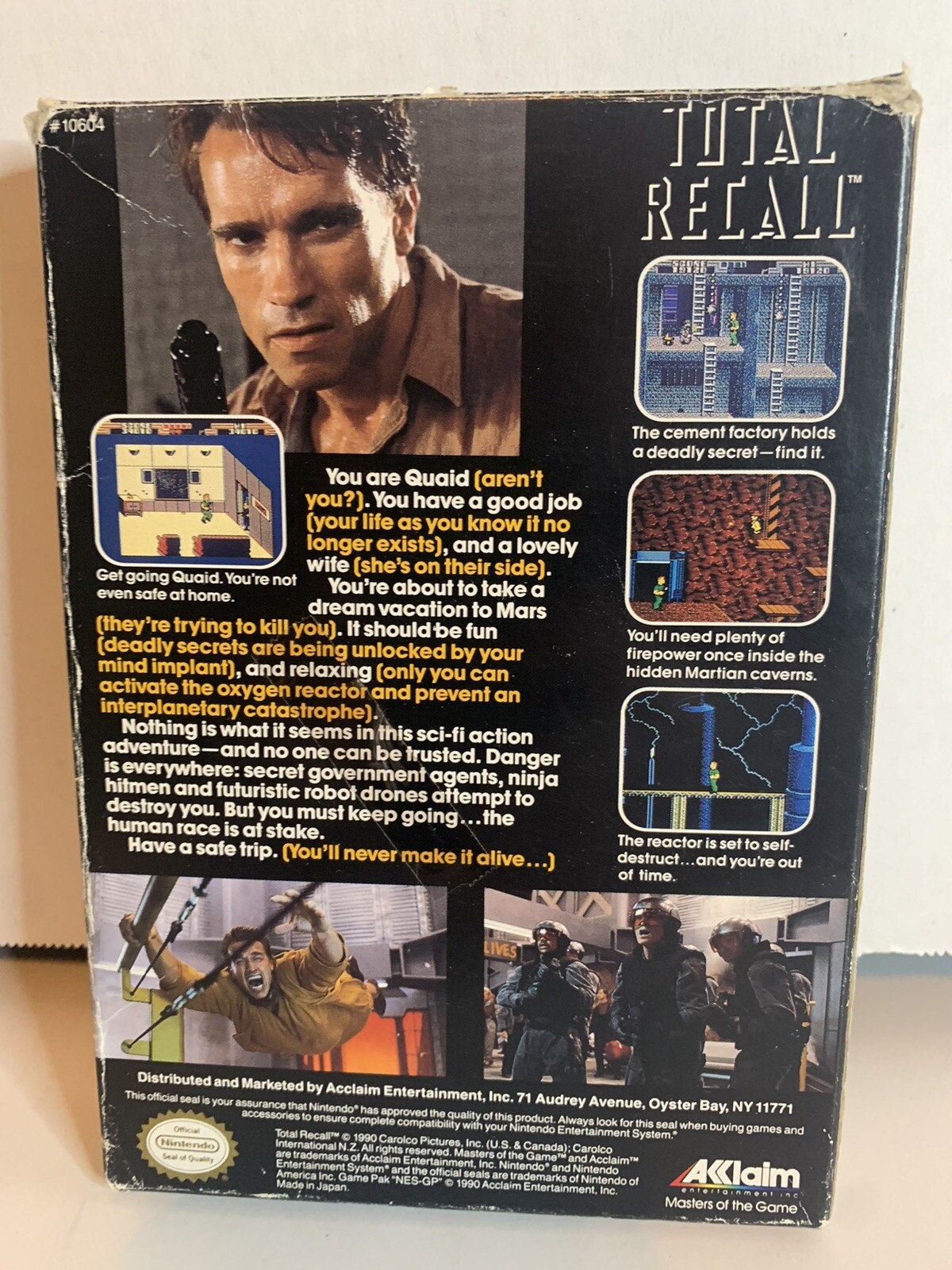 Total Recall Nintendo Entertainment System (Game Cartridge, Box & Manual) CIB