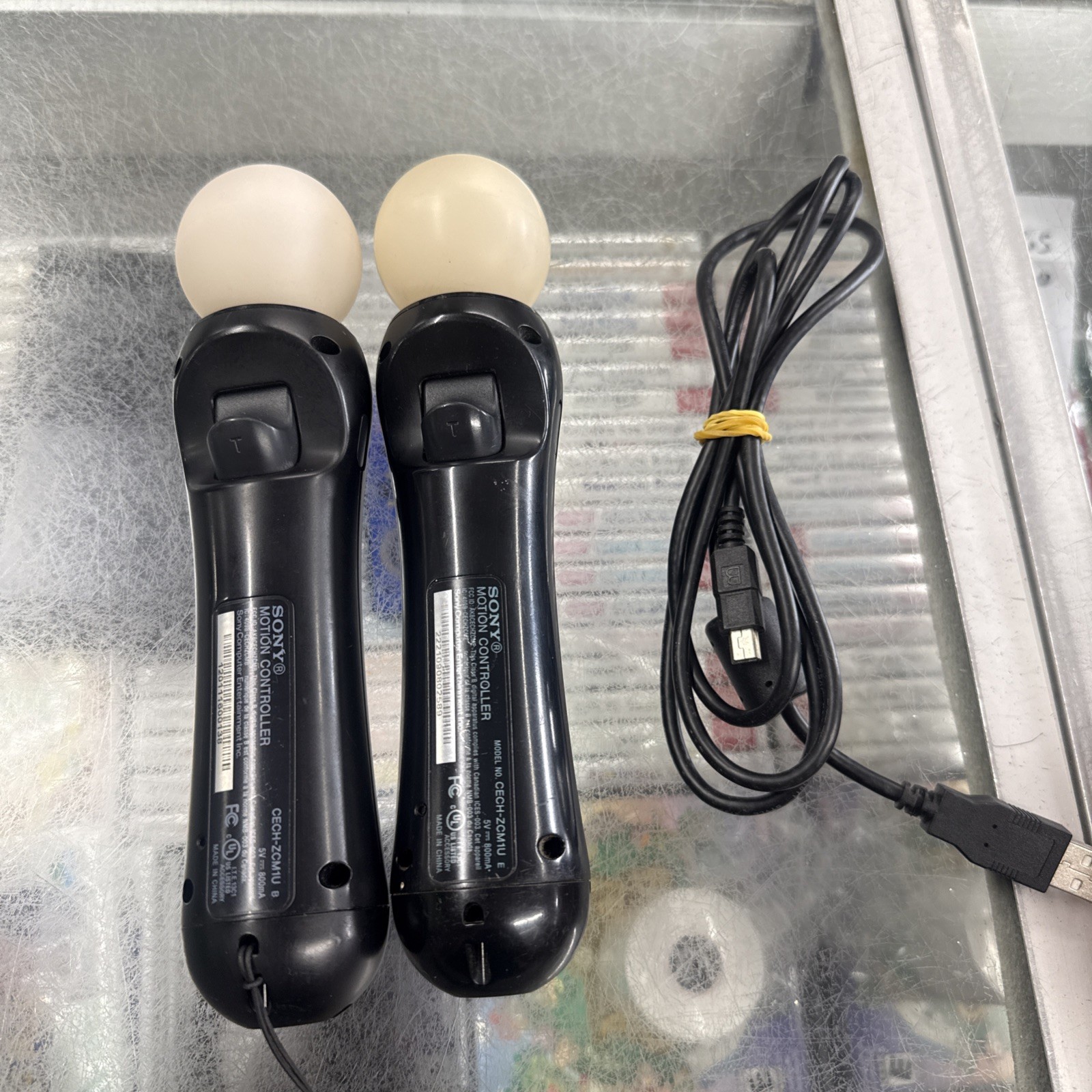 Lot of 2 Sony PlayStation 3 PS3 Motion Controller Black CECH-ZCM1U