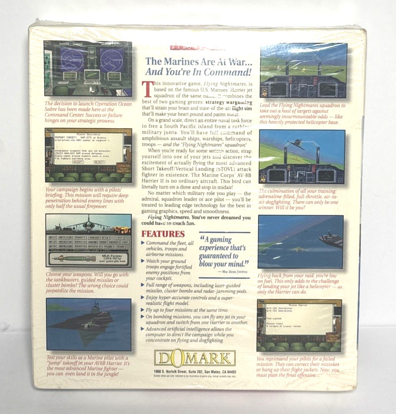 Vintage Flying Nightmares Big Box Macintosh Game CD Edition Domark Rare New!