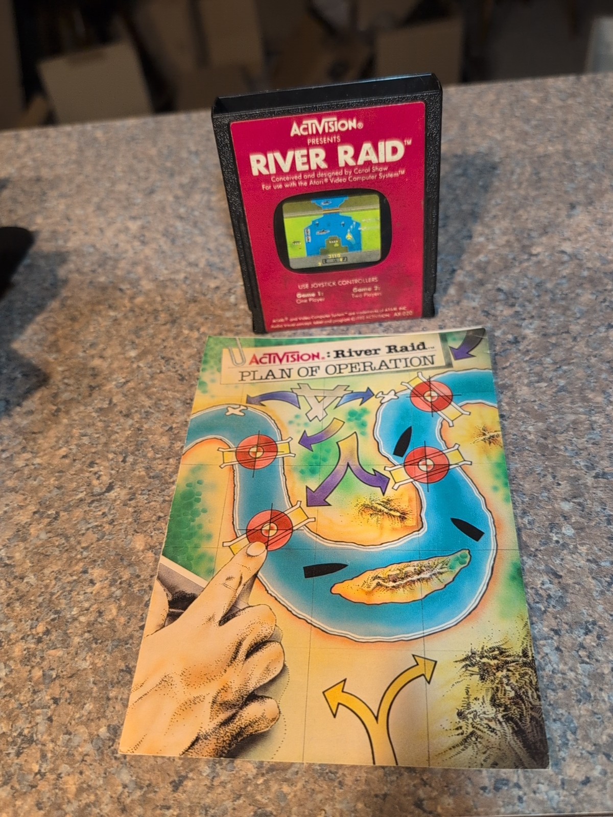 Atari 2600 7800+ River Raid With Manual Tested Combine Ship