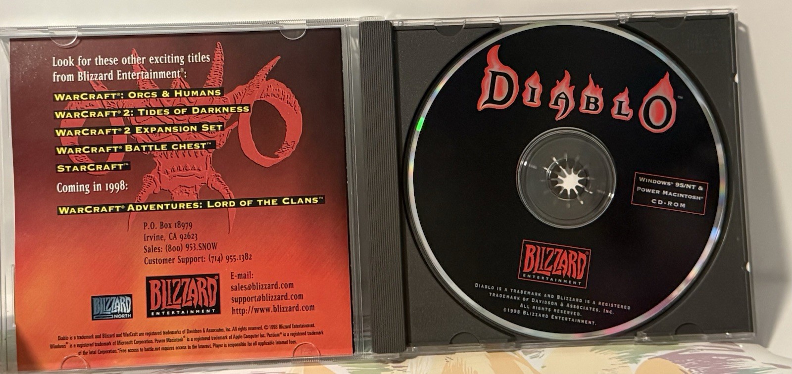 DIABLO BIG BOX Game Instruction Booklet Insert Blizzard Entertainment COMPLETE !