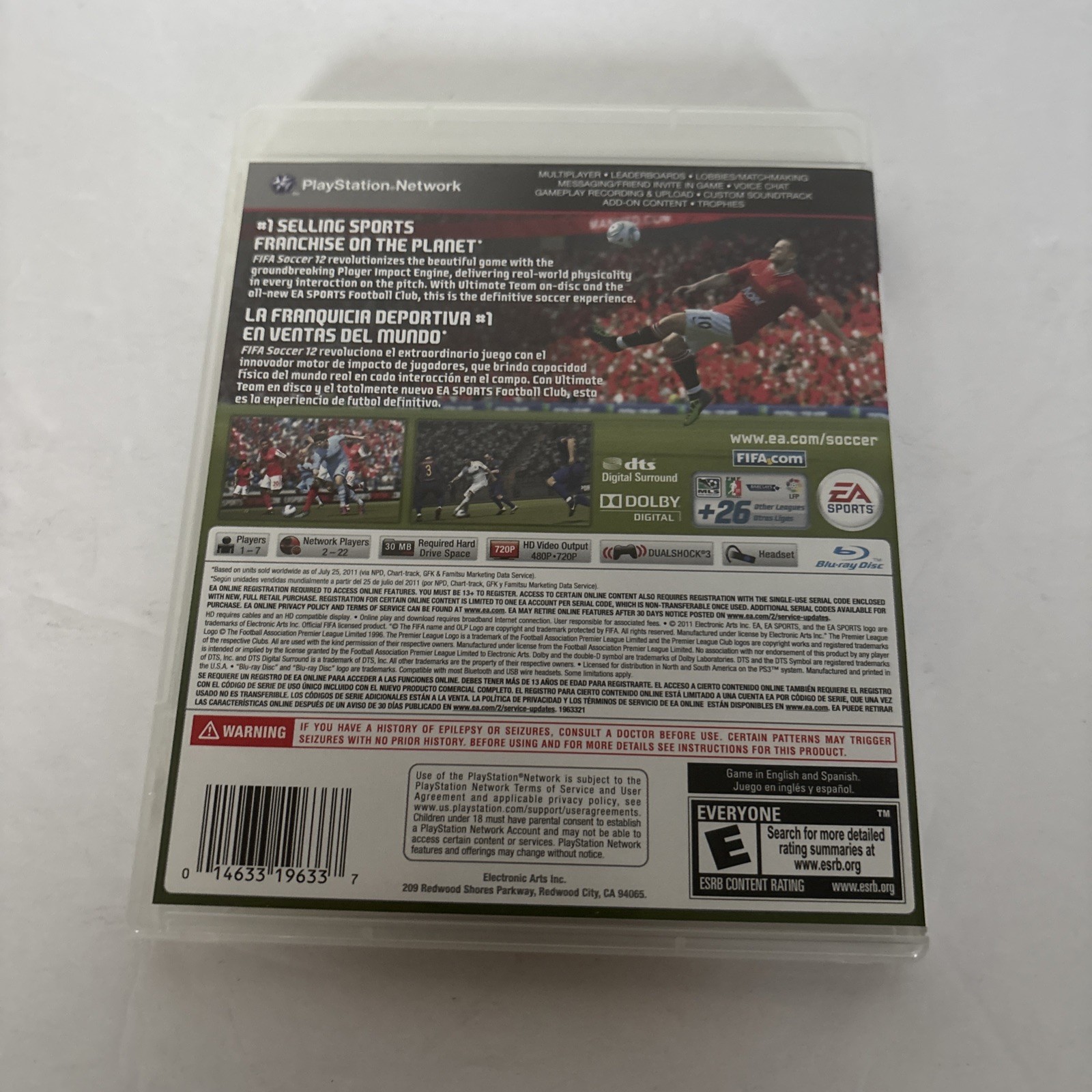 FIFA Soccer 12 (Sony PlayStation 3, 2011) Complete *TESTED & WORKING*