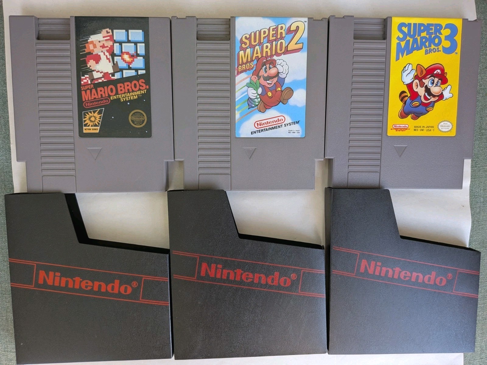 Nintendo NES Super Mario Bros 1, 2, And 3 Game Cartridges Authentic -Untested