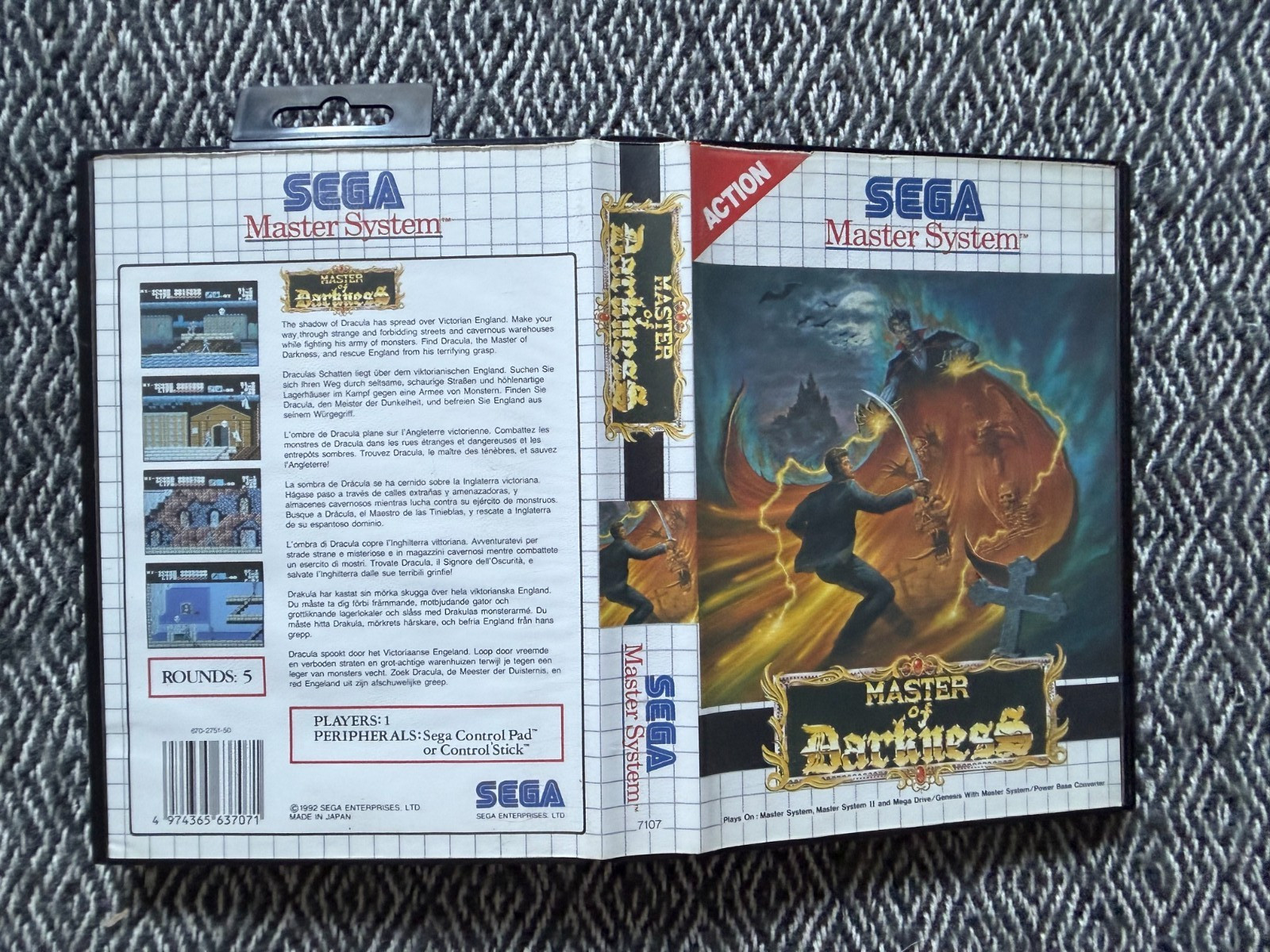 Master System MASTER OF DARKNESS Game Sega PAL REGION FREE **Works in US**