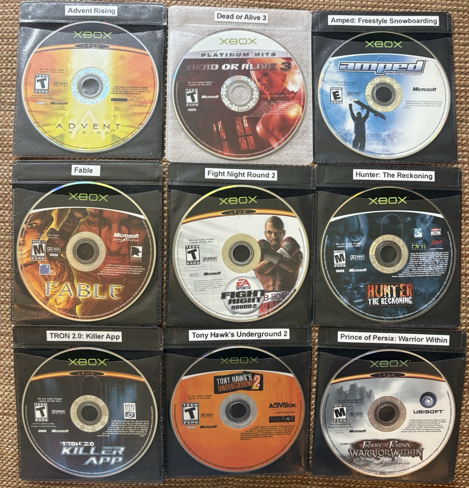 XBOX COLLECTION (Fable, Tony Hawk, Fight Night, Dead or Alive, Persia, Tron,Etc)