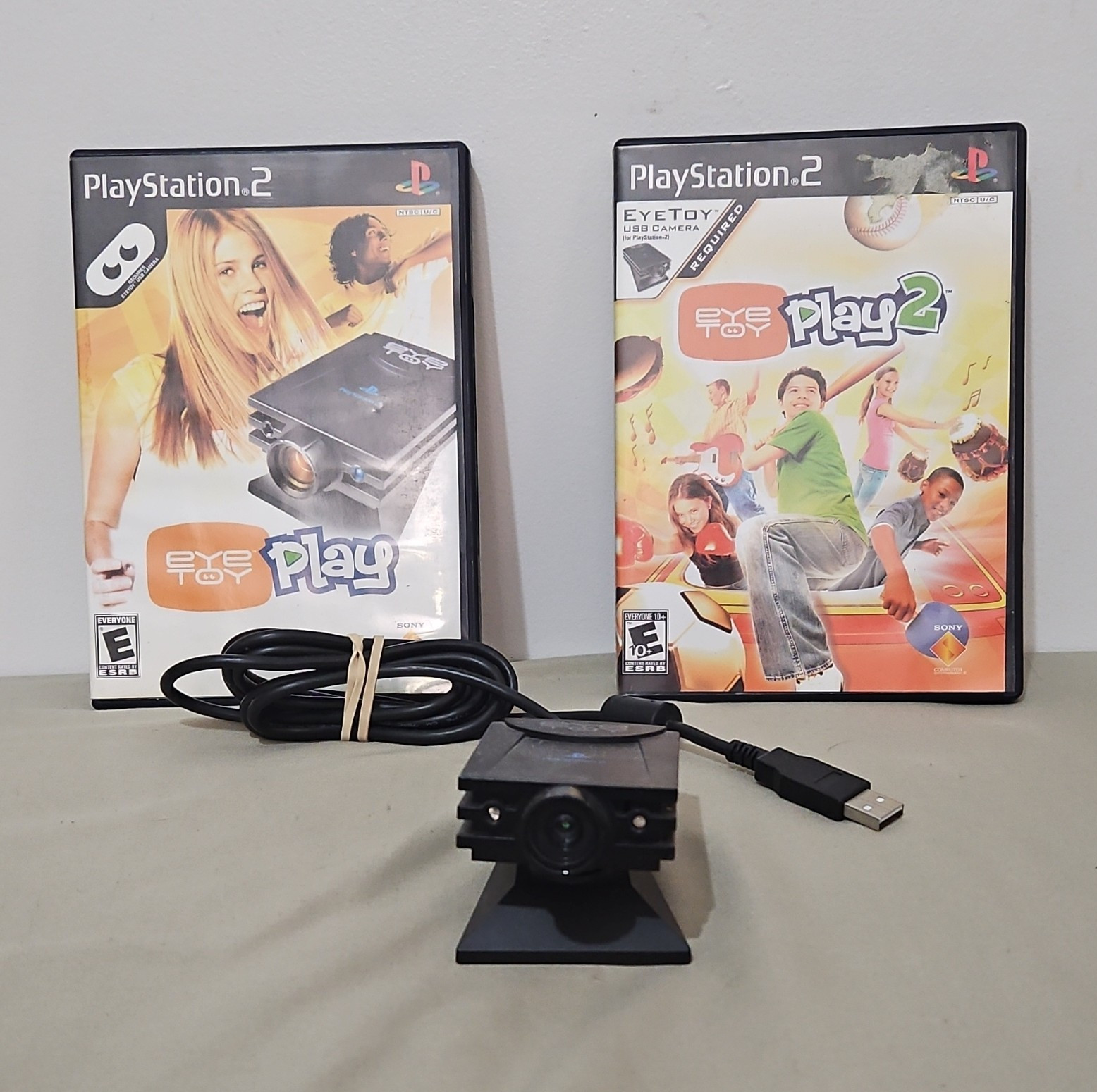 Sony EyeToy USB Motion Camera w/ Manual + EyeToy Play 1&2 PS2 5.5ft