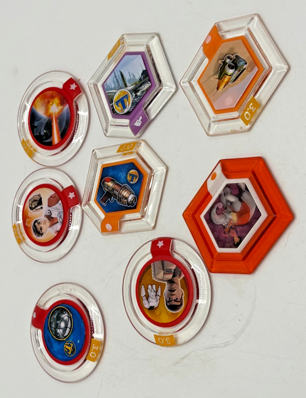 Disney Infinity Power Disc Lot of 8 – 7 from 3.0 + Dumbo Ride
