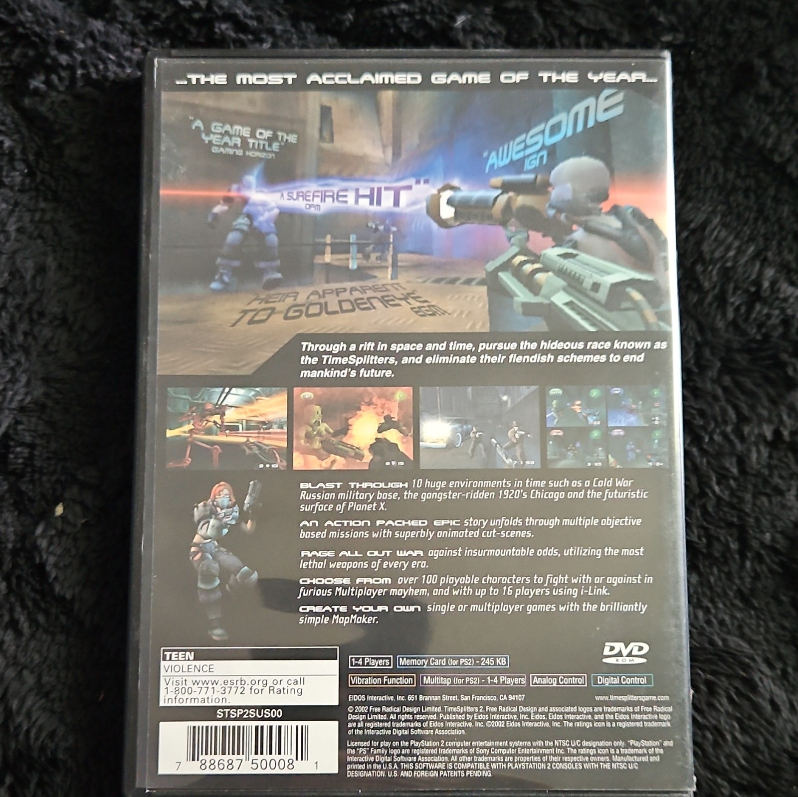 Eidos TimeSplitters 2 (2002) Sony PlayStation 2 NTSC-U/C T Shooter Manual