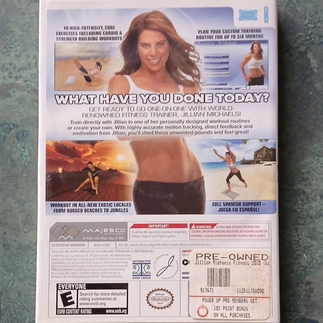 Majesco Jillian Michaels Fitness Ultimatum 2010 Nintendo Wii DVD Keep Case