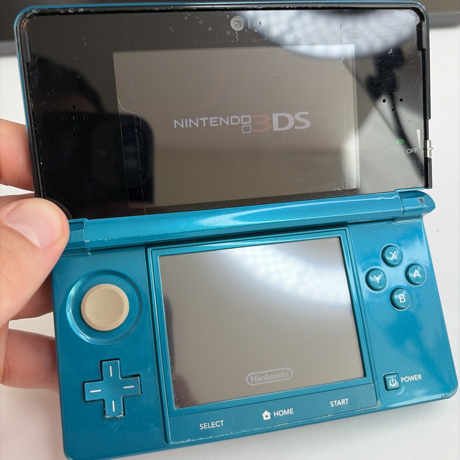 Nintendo 3DS System – Aqua Blue, Charger & Tested US Model