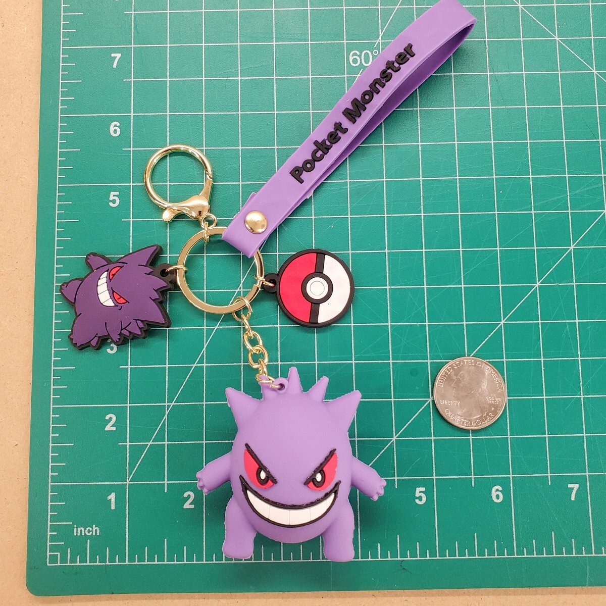 Gengar keychain w/ Pocket Monster strap ⭐️ 3d minifigure Pokemon key chain