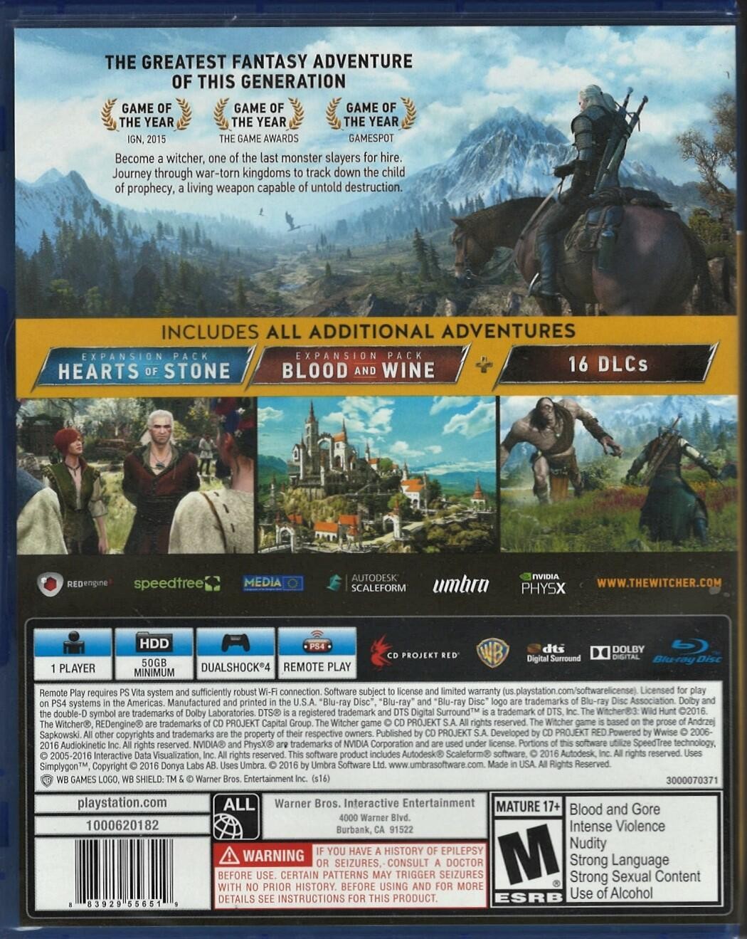 The Witcher 3: Wild Hunt (Complete Edition) – PlayStation 4
